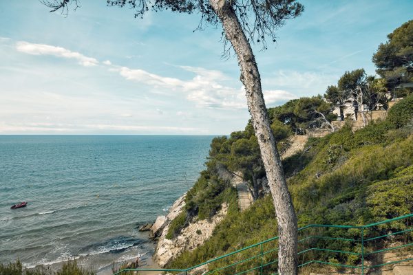 Spanish Coastline, Teal Tone