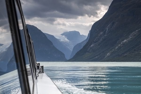 Boat On Lovatnet Lake, Norway