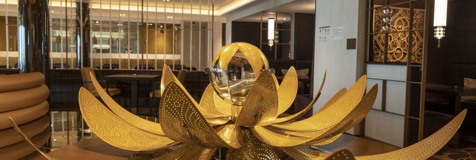 Golden Flower Sculpture