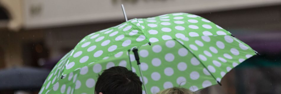 Green Dotted Umbrella